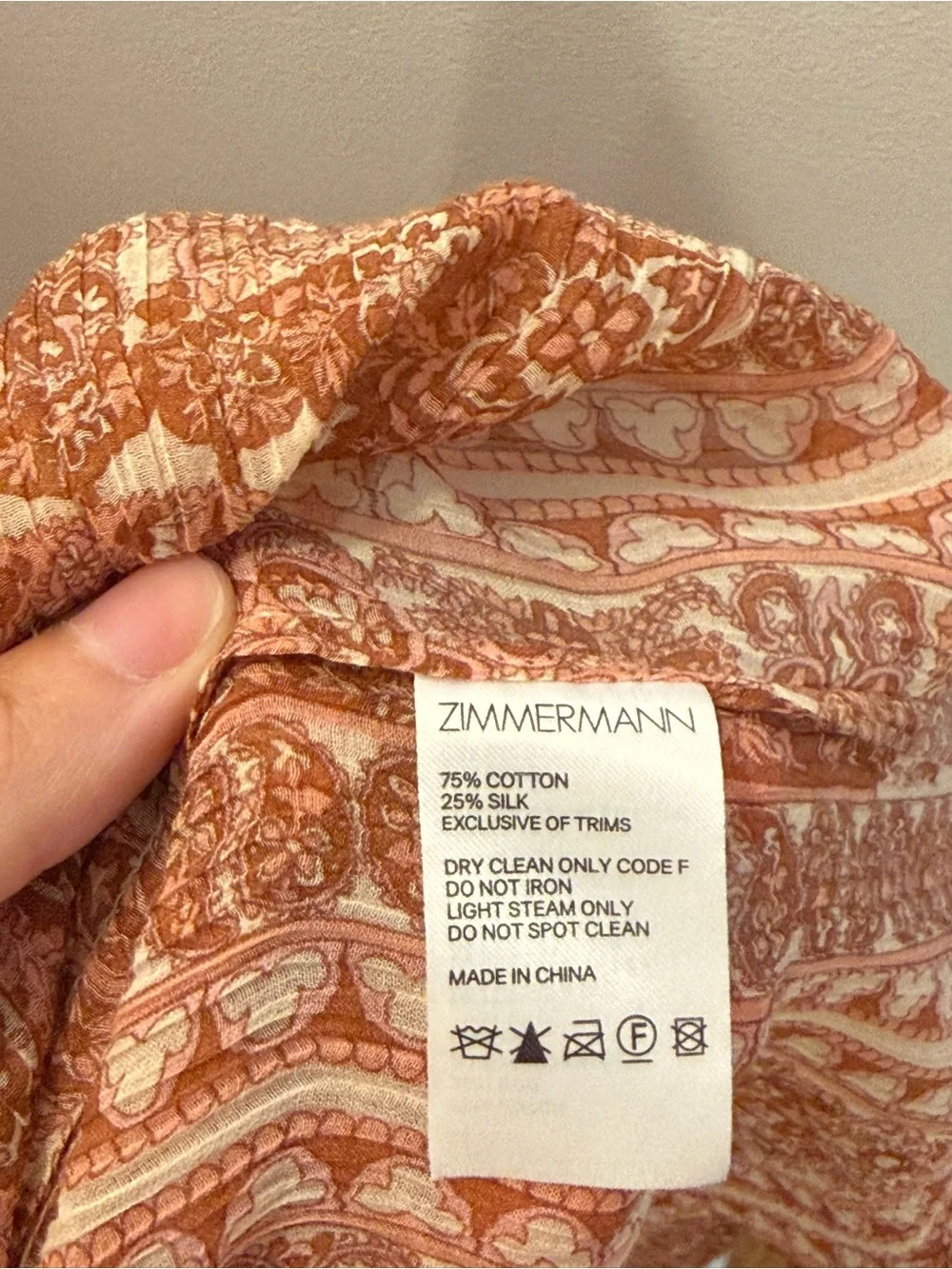 Zimmermann Pink Paisley-Print Long-Sleeve Blouse